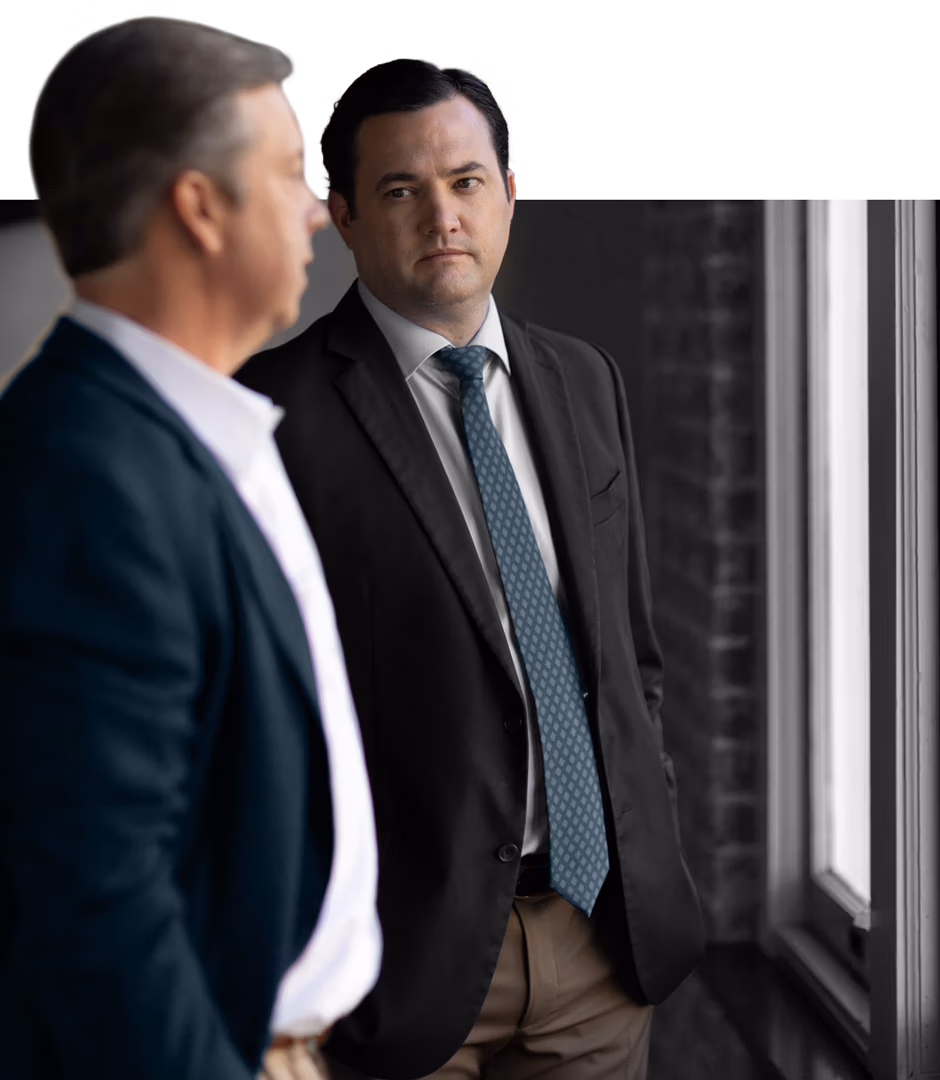 Trey Morris and Justin Dewett, founding partners of Morris and Dewett Injury Lawyers