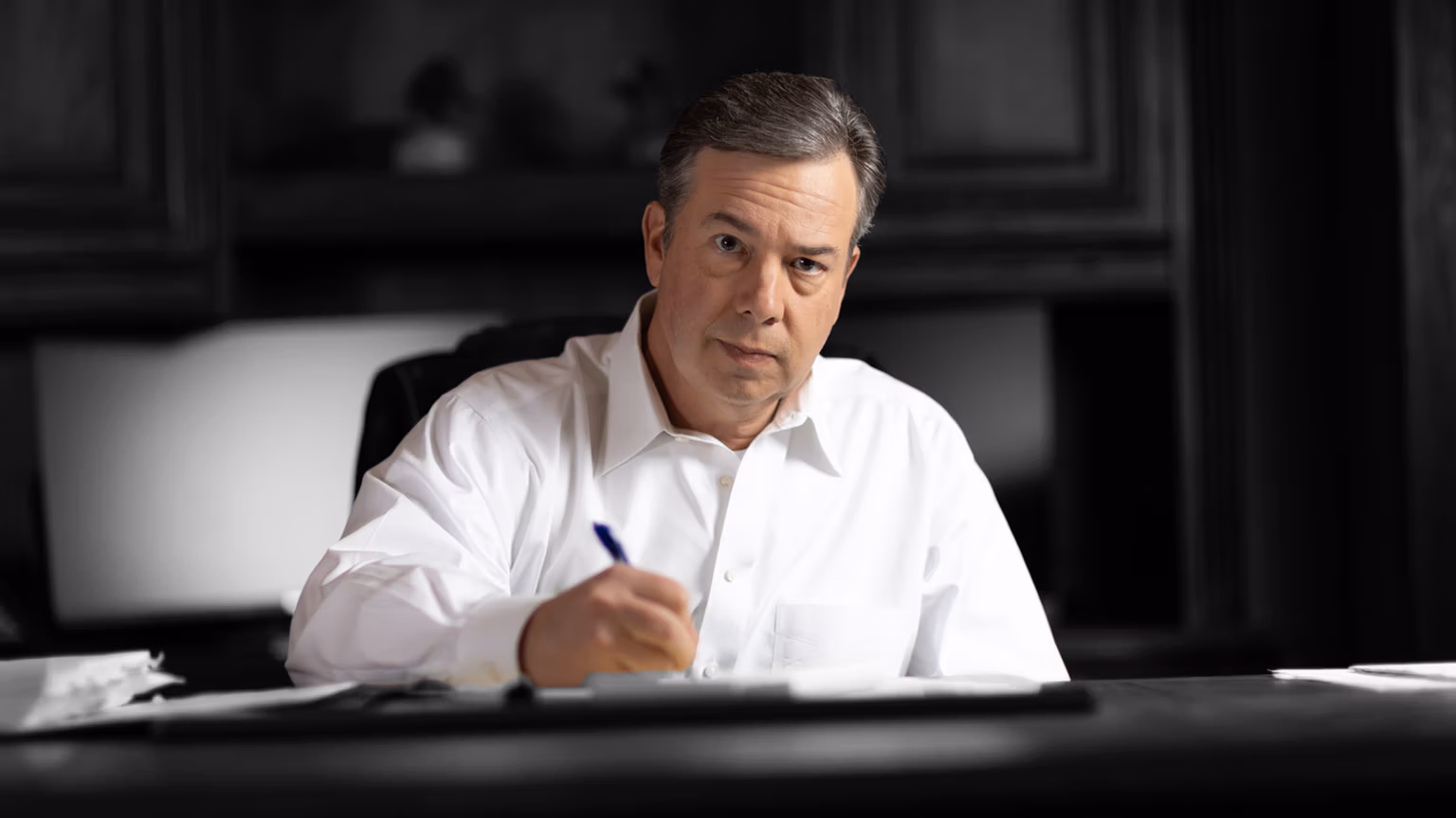 Lawyer trey on his desk