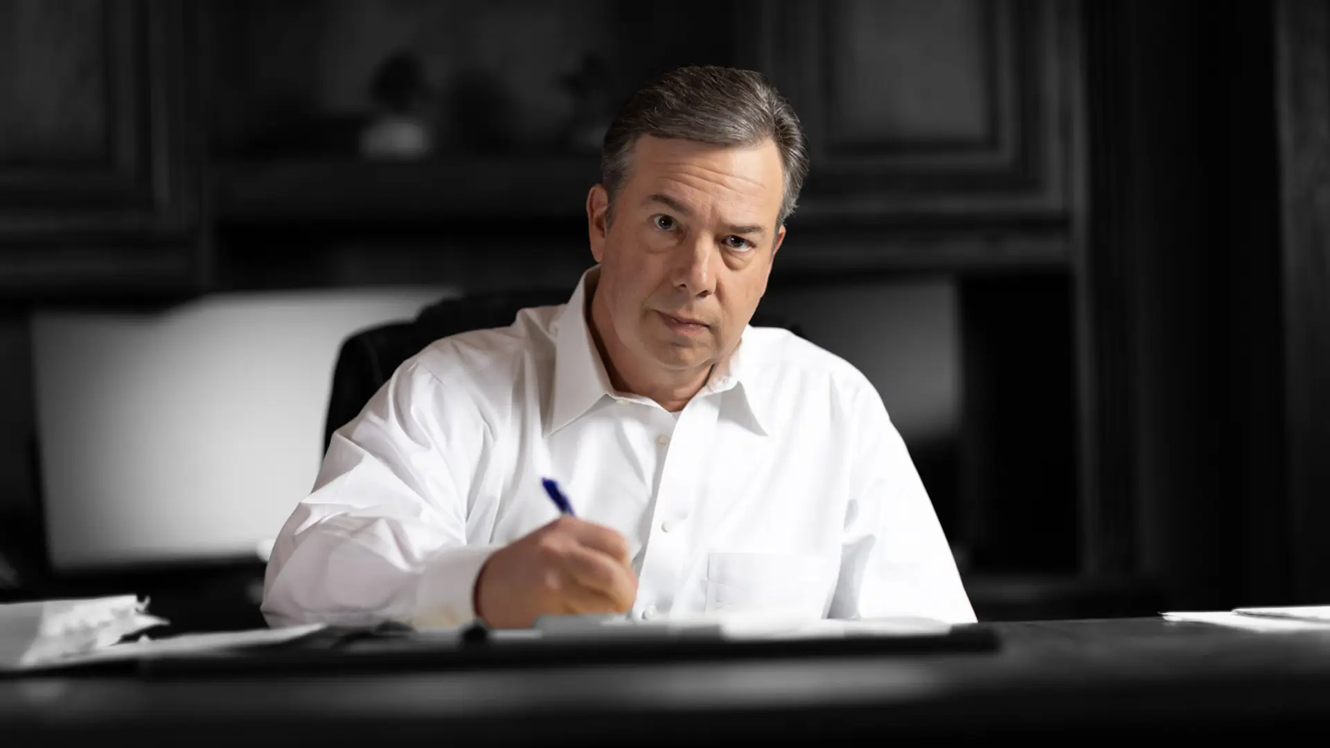 Lawyer trey on his desk