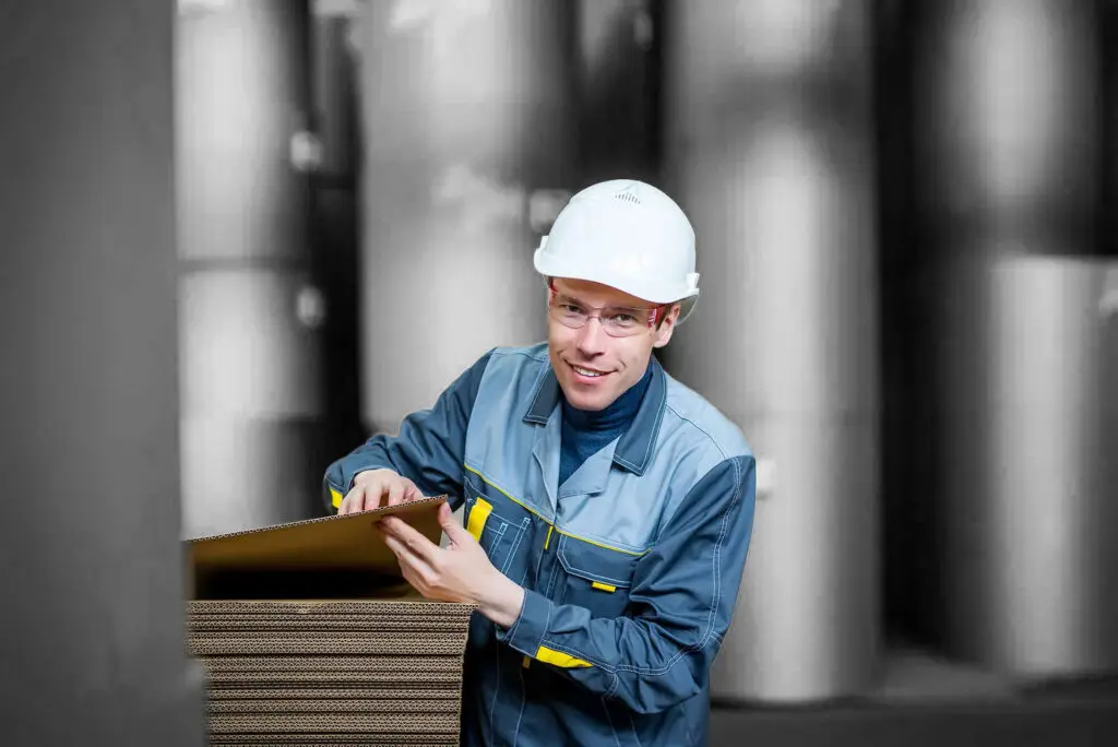 Paper mill factory worker