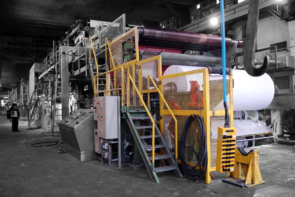 Paper and pulp mill - fourdrinier paper machine.
