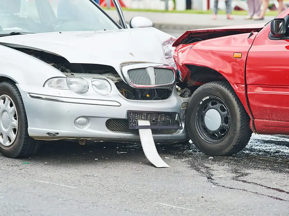 Car crash accident on street
