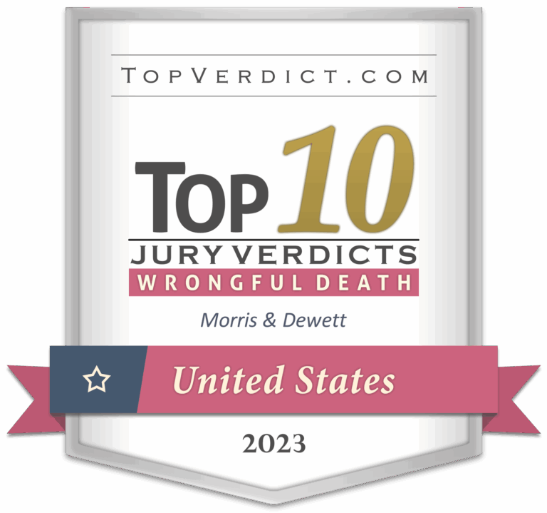 Firm-badge-top-10-wrongful-death-verdicts-united-states-2023-morris-dewett