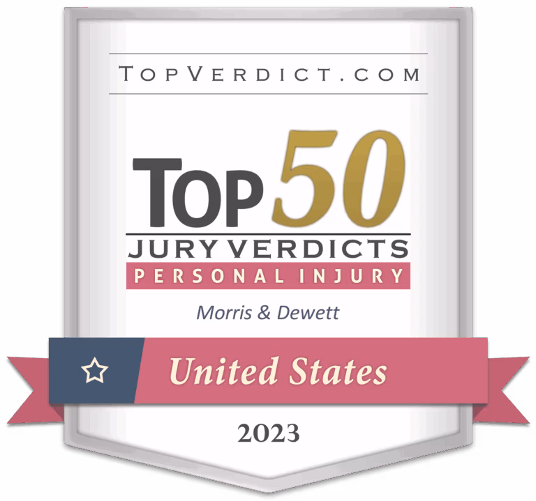 Firm-badge-top-50-personal-injury-verdicts-united-states-2023-morris-dewett