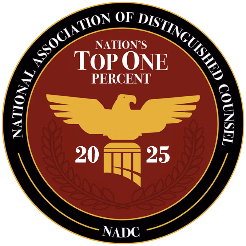 National Association of Distinguished Counsel, Top One Percent recognition, 2025 official badge