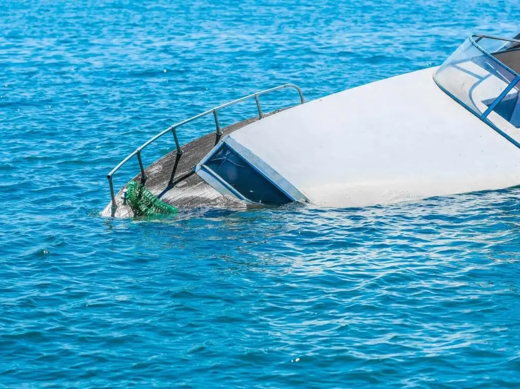 Image of a sunken motor boat