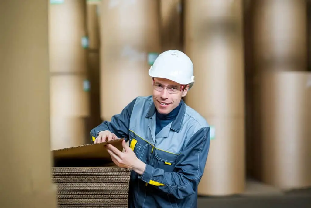 Paper mill factory worker