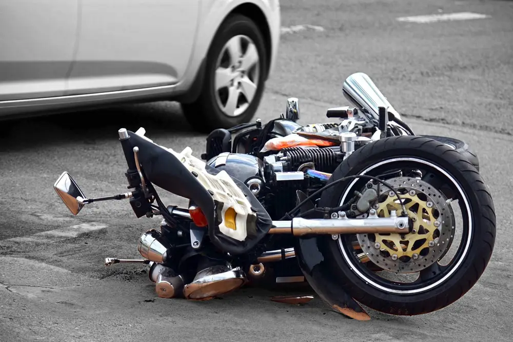 Motorbike accident on the city street