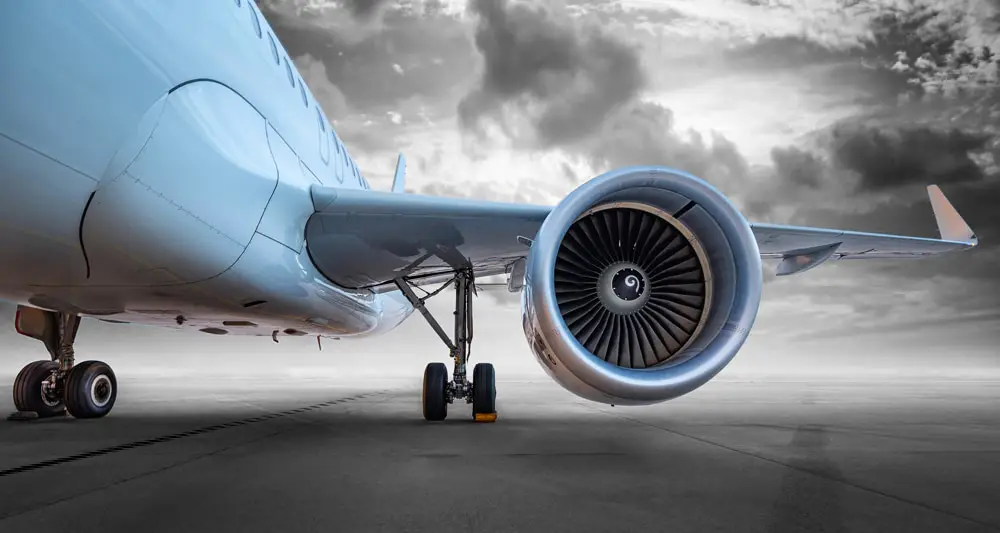 Modern aircraft on an airfield