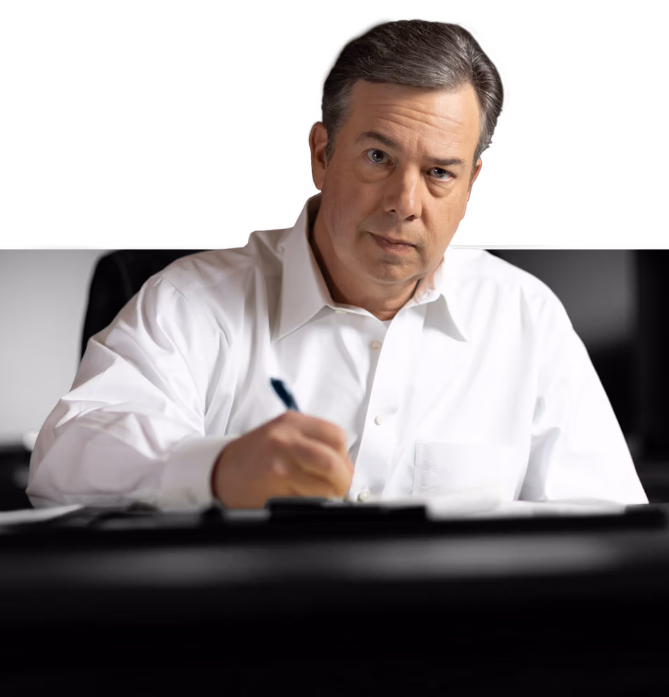 Photo of lawyer trey morris on his desk