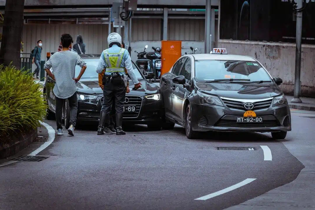 Hit and run accident scene