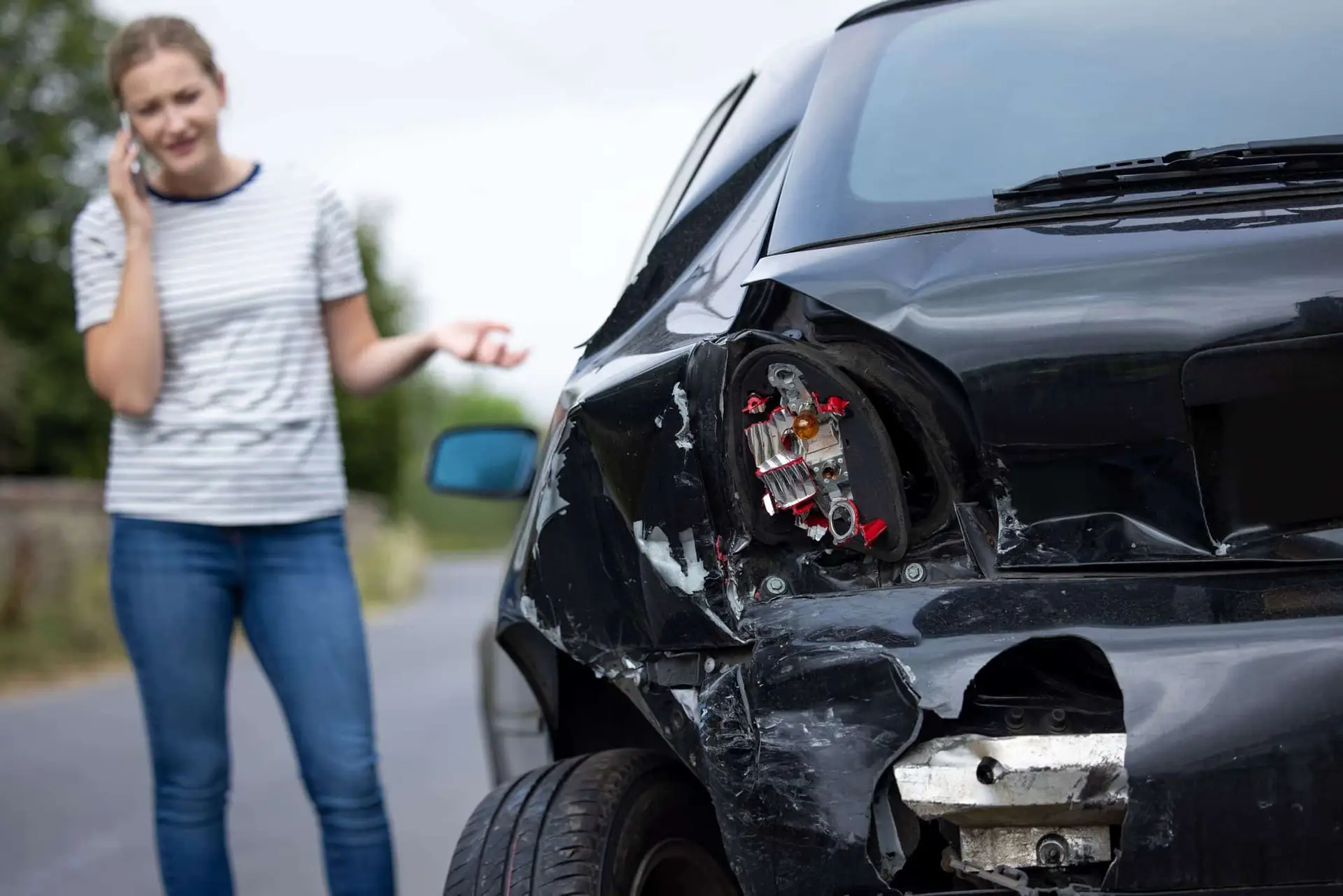 Car accident at intersection